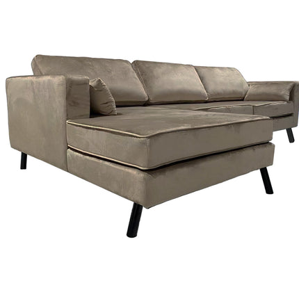 Hoekbank Hilde 270cm taupe velvet links