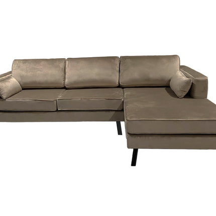 Hoekbank Hilde 270cm taupe velvet rechts
