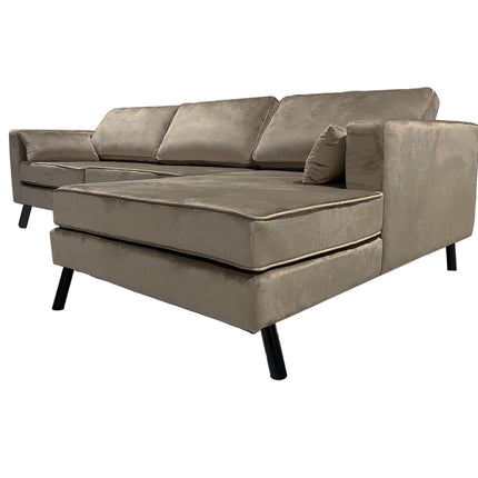Hoekbank Hilde 270cm taupe velvet rechts