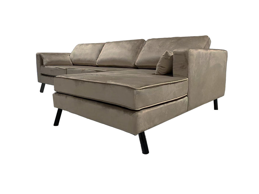 Hoekbank Hilde 270cm taupe velvet rechts