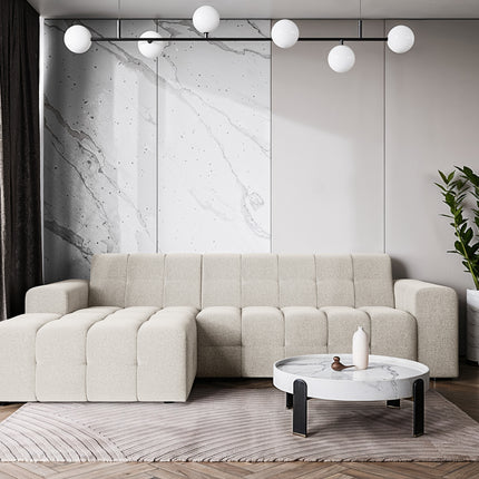 Hoekbank Kora 264cm gebroken wit chenille links