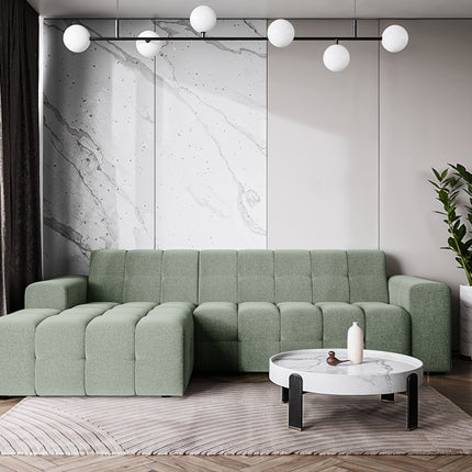 Hoekbank Kora 264cm groen chenille links