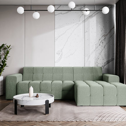 Hoekbank Kora 264cm groen chenille rechts