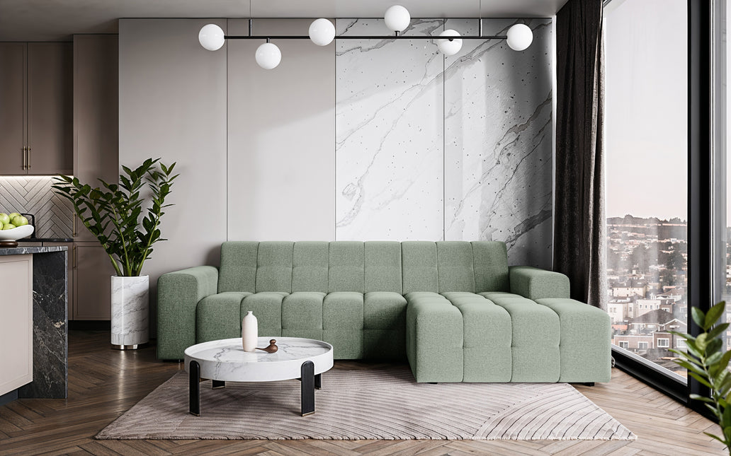 Hoekbank Kora 264cm groen chenille rechts