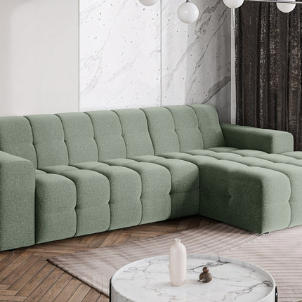 Hoekbank Kora 264cm groen chenille rechts