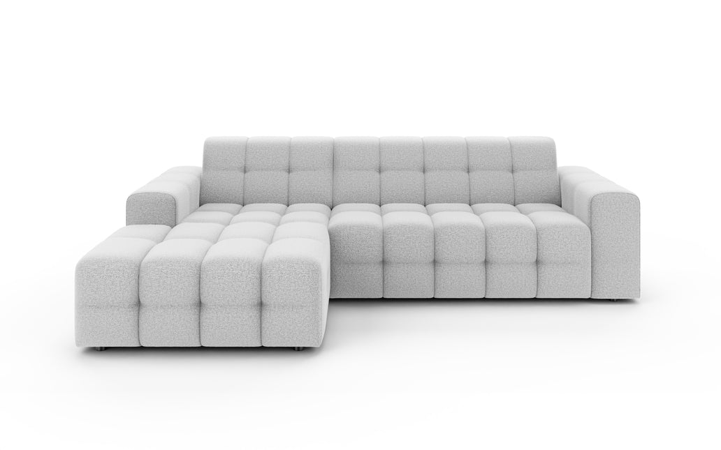 Hoekbank Kora 264cm lichtgrijs chenille links