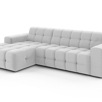 Hoekbank Kora 264cm lichtgrijs chenille links