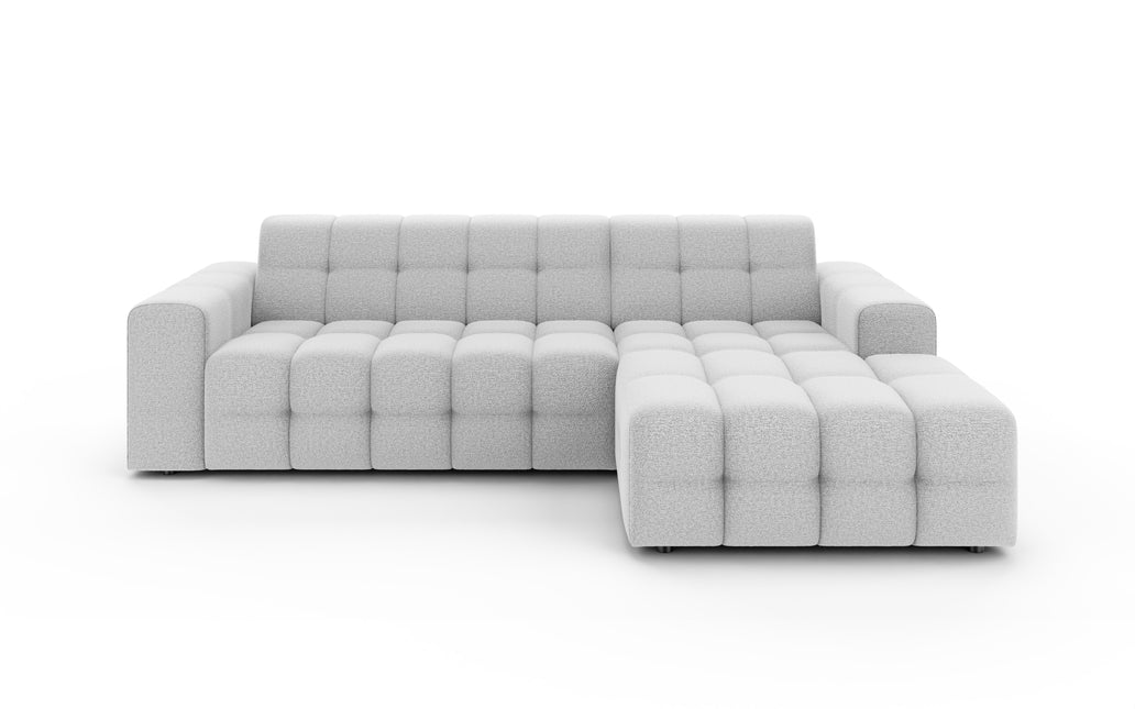 Hoekbank Kora 264cm lichtgrijs chenille rechts