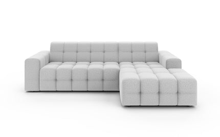 Hoekbank Kora 264cm lichtgrijs chenille rechts