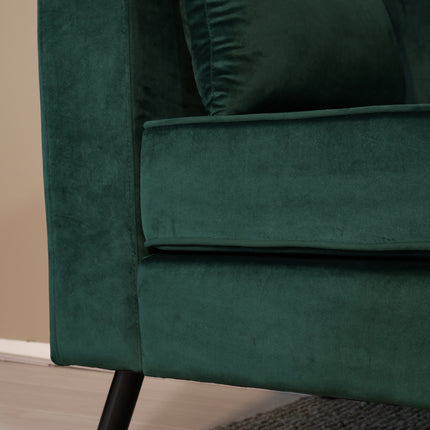 Hoekbank Hilde 270cm donkergroen velvet rechts