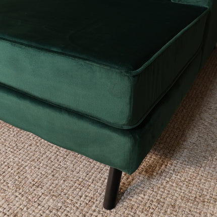 Hoekbank Hilde 270cm donkergroen velvet rechts