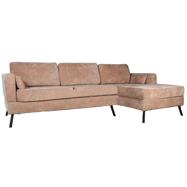 Hoekbank Lizza taupe chenille 270cm links en rechts
