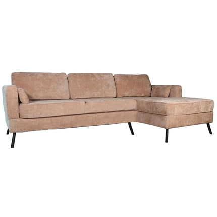 Hoekbank Lizza taupe chenille 270cm links en rechts