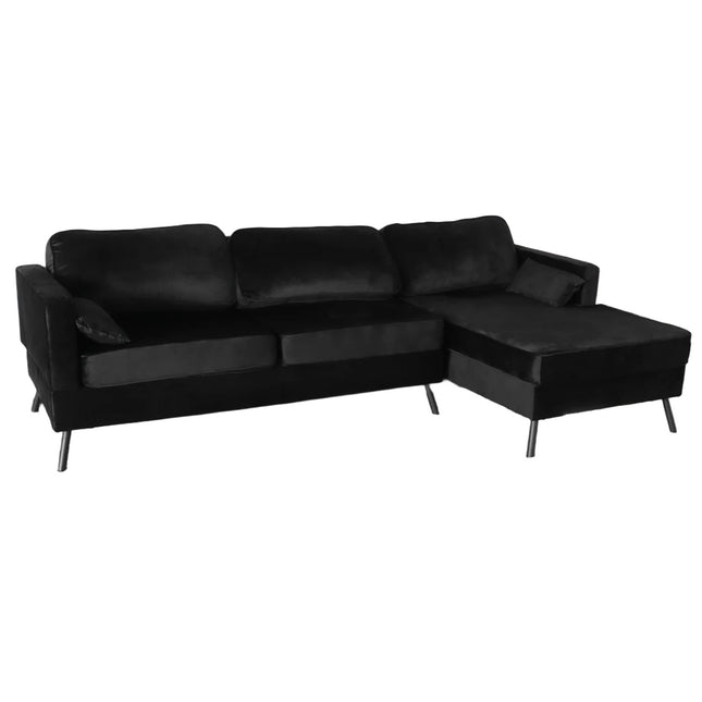 Hoekbank Lizza zwart velvet 270cm links en rechts