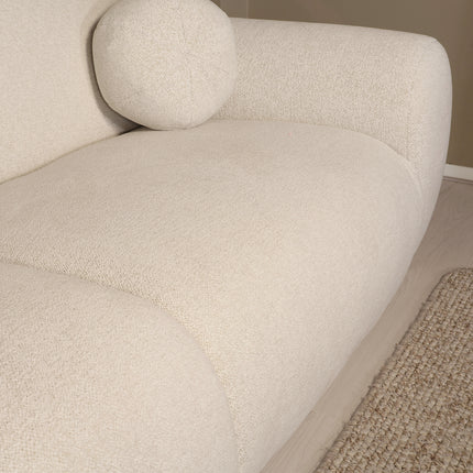 Hoekbank Neva 300cm chenille gebroken wit rechts