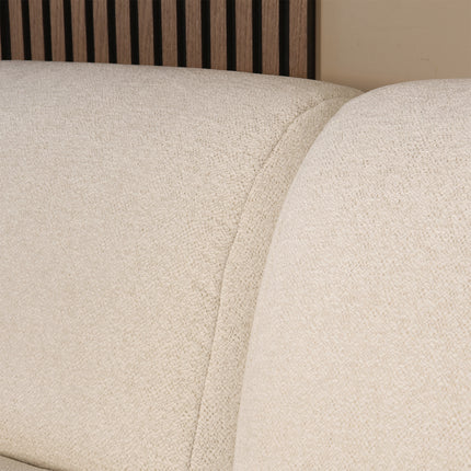 Hoekbank Neva 300cm chenille gebroken wit rechts
