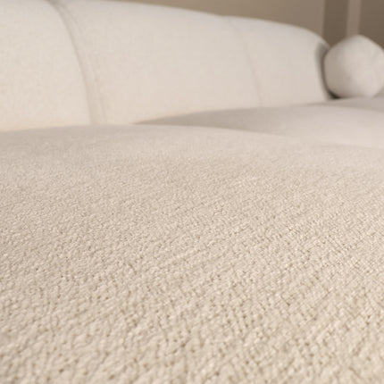 Hoekbank Neva 300cm chenille gebroken wit rechts