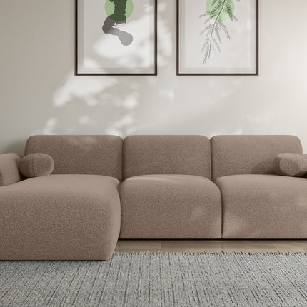 Hoekbank Neva 300cm bruin chenille links