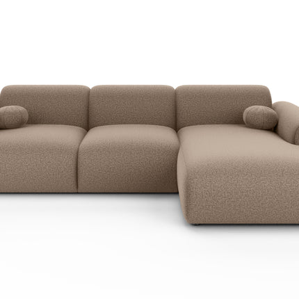 Hoekbank Neva 300cm bruin chenille rechts