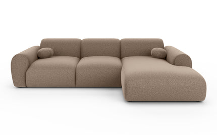 Hoekbank Neva 300cm bruin chenille rechts