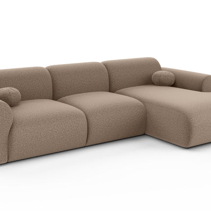 Hoekbank Neva 300cm bruin chenille rechts