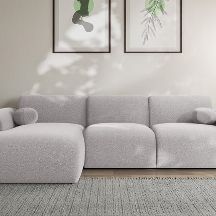 Hoekbank Neva 300cm grijs chenille links