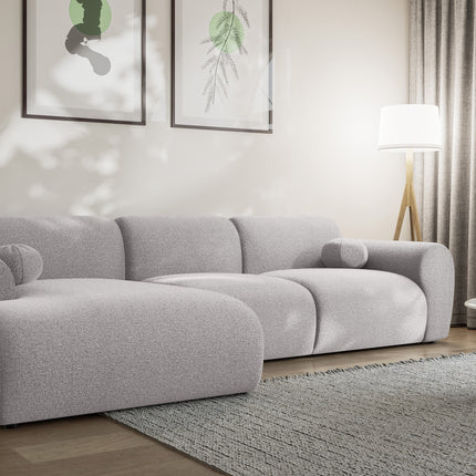 Hoekbank Neva 300cm grijs chenille links