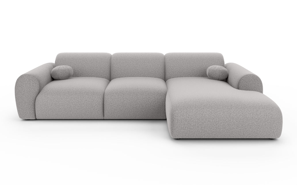 Hoekbank Neva 300cm grijs chenille rechts