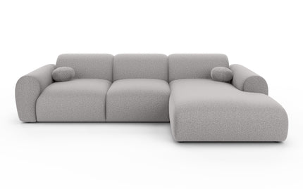 Hoekbank Neva 300cm grijs chenille rechts