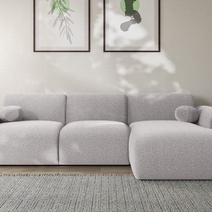 Hoekbank Neva 300cm grijs chenille rechts