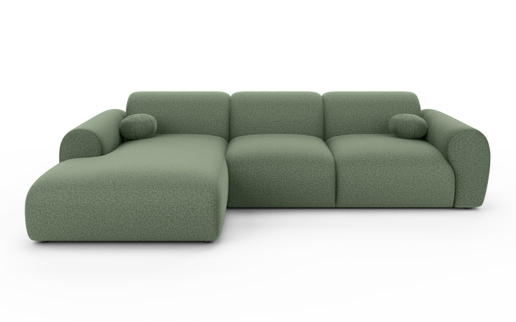 Hoekbank Neva 300cm groen chenille links