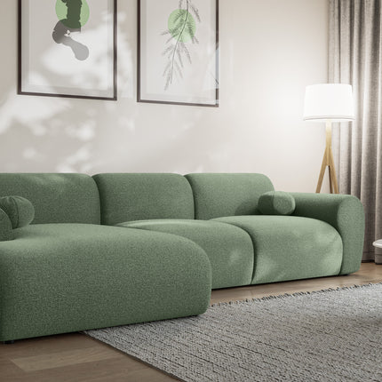 Hoekbank Neva 300cm groen chenille links