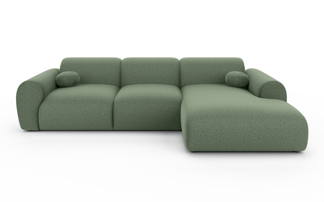 Hoekbank Neva 300cm groen chenille rechts