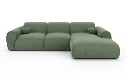 Hoekbank Neva 300cm groen chenille rechts