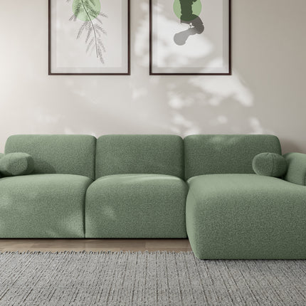 Hoekbank Neva 300cm groen chenille rechts