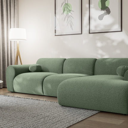 Hoekbank Neva 300cm groen chenille rechts