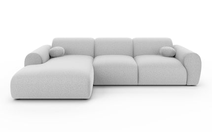 Hoekbank Neva 300cm lichtgrijs chenille links