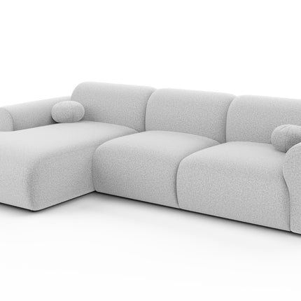 Hoekbank Neva 300cm lichtgrijs chenille links