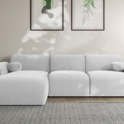 Hoekbank Neva 300cm lichtgrijs chenille links