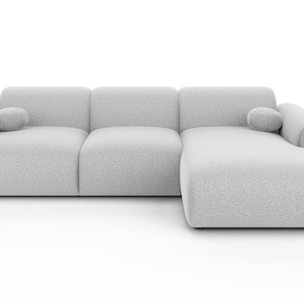 Hoekbank Neva 300cm lichtgrijs chenille rechts