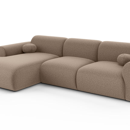 Hoekbank Neva 300cm bruin chenille links