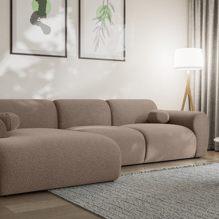 Hoekbank Neva 300cm bruin chenille links