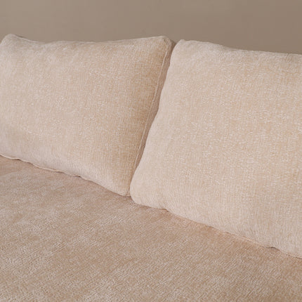 Hoekbank Nox rond zand chenille 250cm rechts