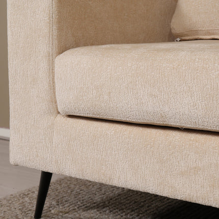 Hoekbank Nox rond zand chenille 250cm rechts