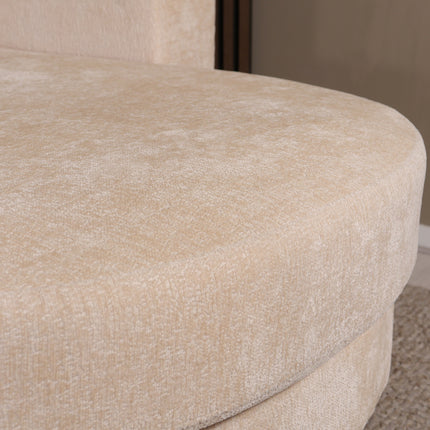 Hoekbank Nox rond zand chenille 250cm rechts