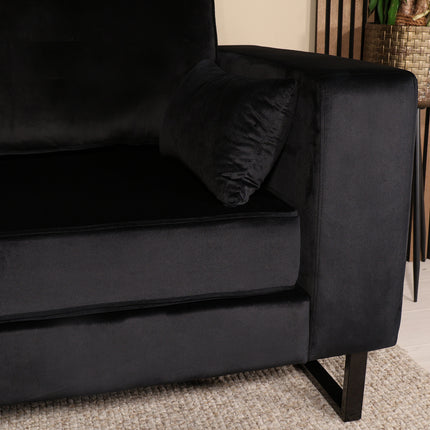 Hoekbank Tavero zwart velvet 280cm links