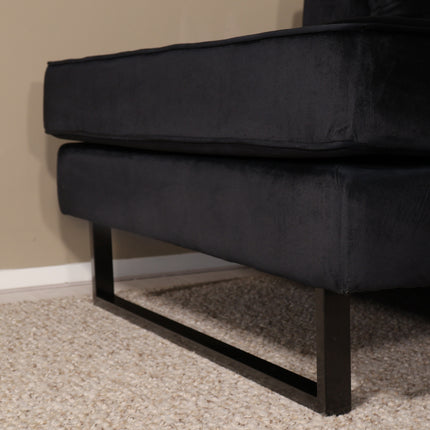 Hoekbank Tavero zwart velvet 280cm links