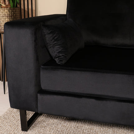 Hoekbank Tavero zwart velvet 280cm rechts