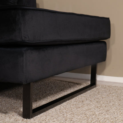 Hoekbank Tavero zwart velvet 280cm rechts