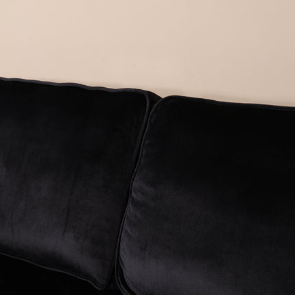 Hoekbank Tavero zwart velvet 280cm rechts